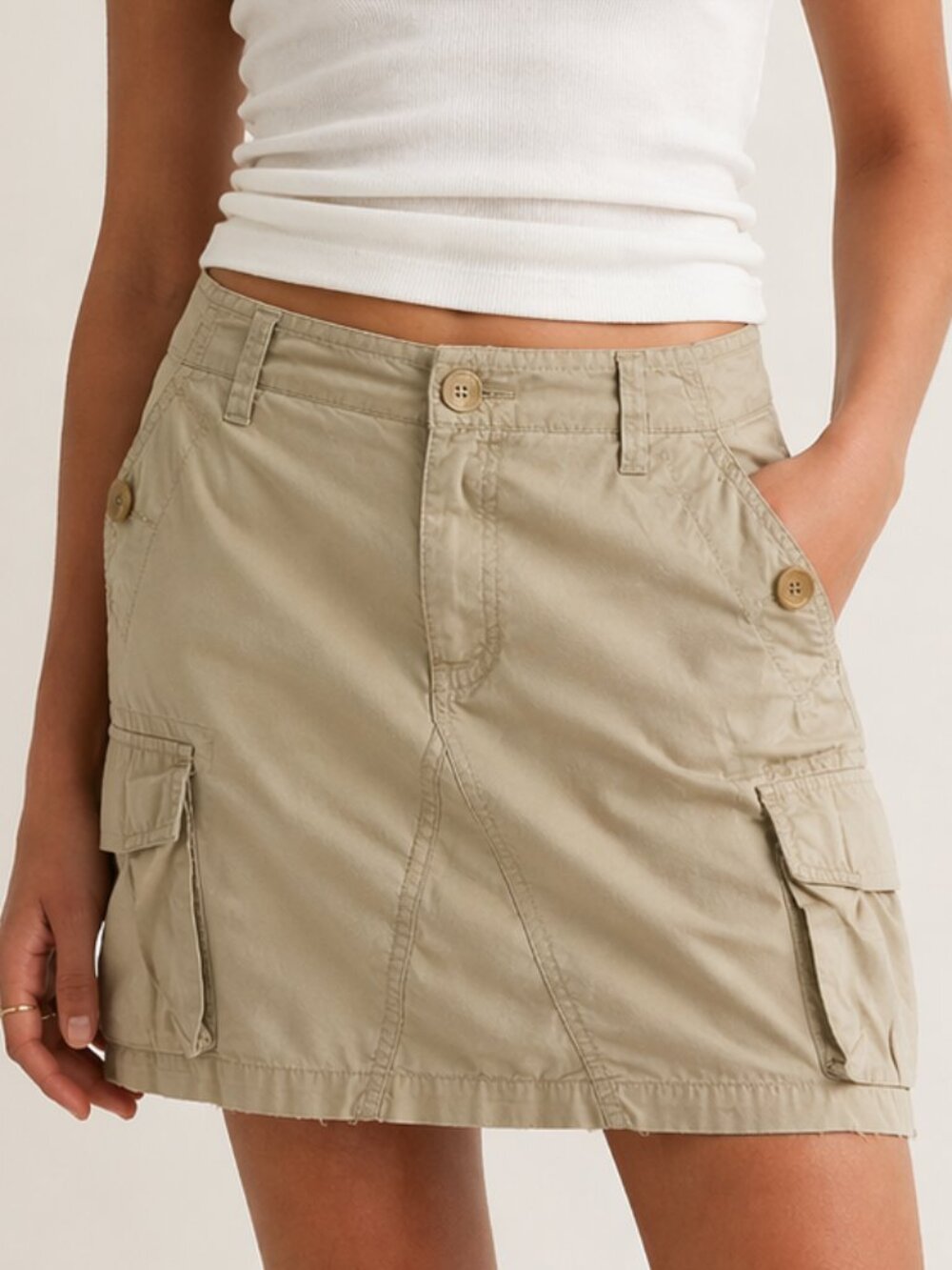 Vintage Banana Republic Cargo Skirt Women’s Size 2 Khaki Y2K Safari Utility